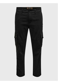 Only & Sons Spodnie materiałowe 22025431 Czarny Tapered Fit. Kolor: czarny. Materiał: bawełna #5