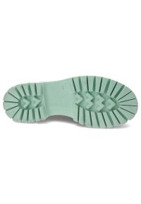Zielone Mokasyny Venezia Stylowe Buty Damskie. Okazja: do pracy, na spotkanie biznesowe. Zapięcie: bez zapięcia. Kolor: zielony. Szerokość cholewki: normalna. Materiał: skóra. Sezon: wiosna. Obcas: na obcasie. Styl: elegancki. Wysokość obcasa: niski #4