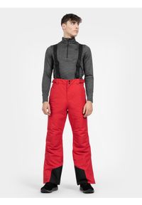 4f - Spodnie narciarskie z szelkami membrana 5 000 męskie. Kolor: czerwony. Materiał: syntetyk, materiał. Sezon: zima. Sport: narciarstwo #1