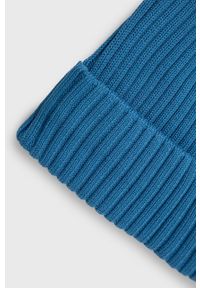 Sisley czapka bawełniana bawełniana. Kolor: niebieski. Materiał: bawełna