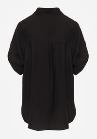 Born2be - Czarna Nietoperzowa Koszula z Wiskozy z Haftem i Podpinanymi Rękawami Jilyla. Okazja: na co dzień, do pracy. Kolor: czarny. Materiał: wiskoza. Długość: długie. Wzór: haft. Styl: casual, elegancki #2