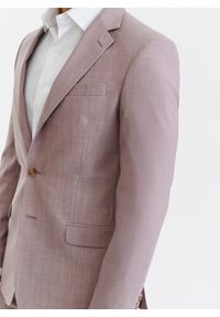 Pako Lorente - PAKO LORENTE – Gładka różowa marynarka garniturowa męska. Okazja: na komunię, na ślub cywilny, na wesele. Kolor: różowy. Materiał: wełna. Wzór: gładki. Styl: boho #2