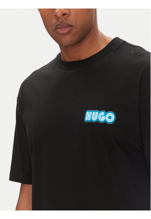 Hugo - HUGO T-Shirt Duwood 50538512 Czarny Relaxed Fit. Kolor: czarny. Materiał: bawełna