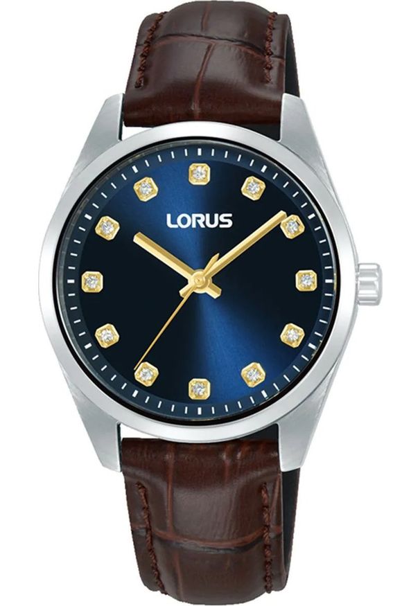 Zegarek damski Lorus RG329XX9 CYRKONIE brązowy. Kolor: brązowy