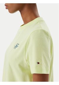TOMMY HILFIGER - Tommy Hilfiger T-Shirt Logo Embroidery WW0WW48699 Żółty jasny Regular Fit. Kolor: żółty. Materiał: bawełna #4