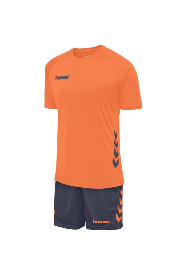 Ustaw Hummel hmlPROMO. Kolor: niebieski, wielokolorowy, pomarańczowy. Długość rękawa: krótki rękaw. Długość: krótkie. Sport: piłka ręczna