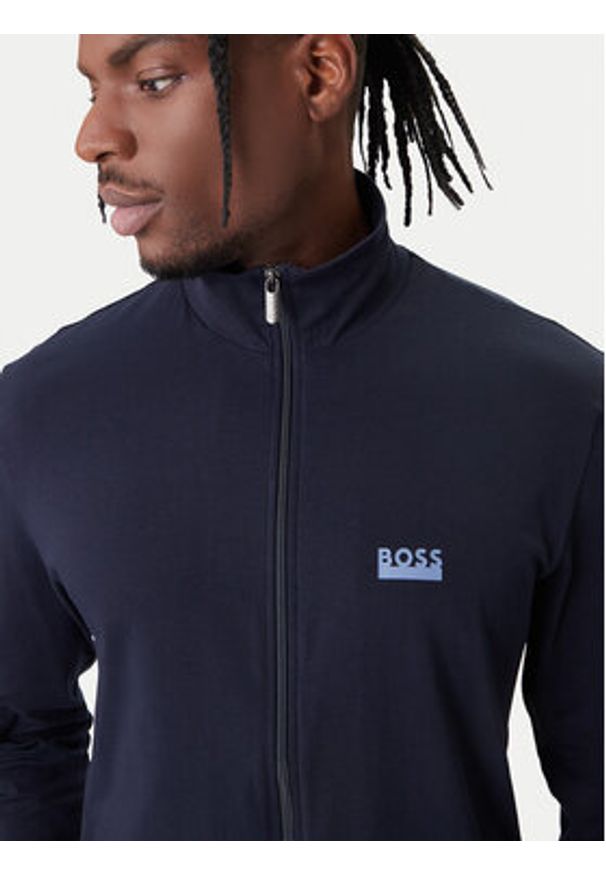 BOSS Dres 50554873 Granatowy Regular Fit. Kolor: niebieski. Materiał: bawełna
