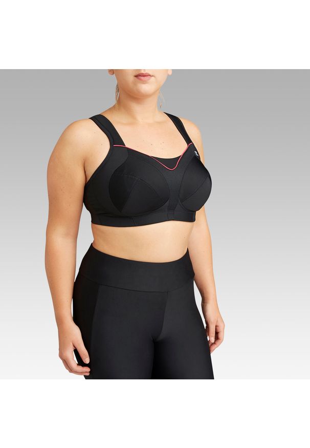 KALENJI - Stanik do biegania Kalenji Plus size. Kolekcja: plus size. Kolor: czarny, czerwony, wielokolorowy, różowy. Materiał: materiał. Długość rękawa: na ramiączkach