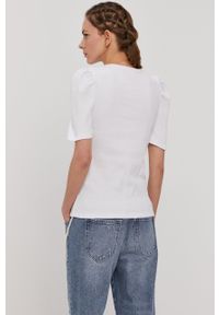 Pieces T-shirt damski kolor biały. Kolor: biały. Materiał: dzianina #4