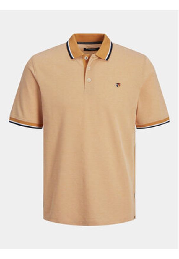 Jack & Jones Polo Bluwin 12169064 Pomarańczowy Regular Fit. Typ kołnierza: polo. Kolor: pomarańczowy. Materiał: bawełna, syntetyk