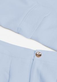 Born2be - Niebieski Elegancki Komplet Garniturowy z Wiskozy Spodnie i Kamizelka z Paskiem Amwyn. Kolor: niebieski. Materiał: wiskoza #4