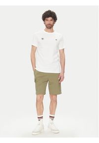 Lacoste T-Shirt TH8309 Biały Regular Fit. Kolor: biały. Materiał: bawełna #4