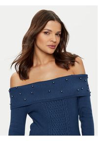 Guess Sukienka dzianinowa W5RK0G Z2YJ2 Granatowy Bodycon Fit. Kolor: niebieski. Materiał: wiskoza. Typ sukienki: bodycon