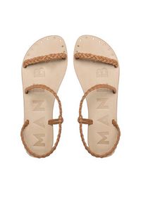 Manebi Sandały Sandals S 9.5 Y0 Brązowy. Kolor: brązowy. Materiał: skóra