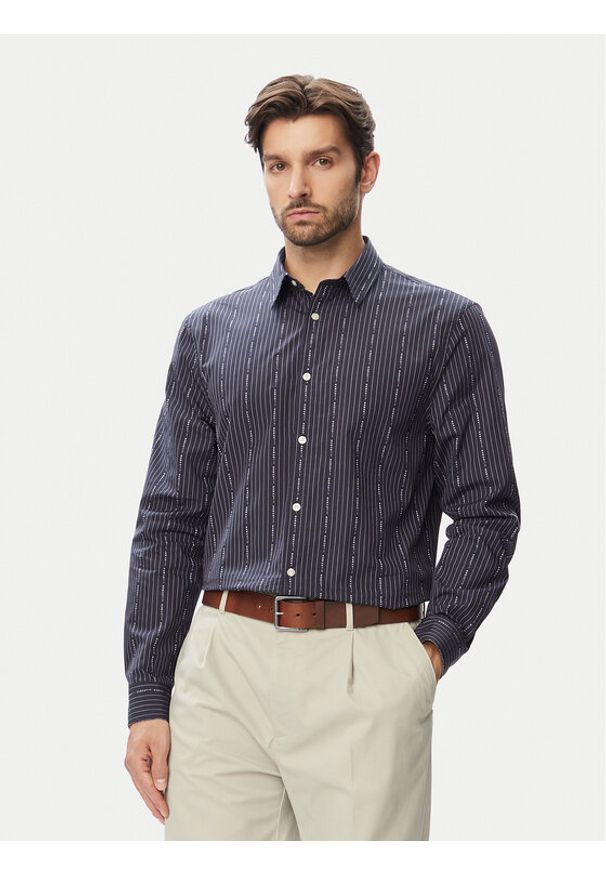 Guess Koszula M6RH71 WK001 Granatowy Regular Fit. Kolor: niebieski. Materiał: bawełna