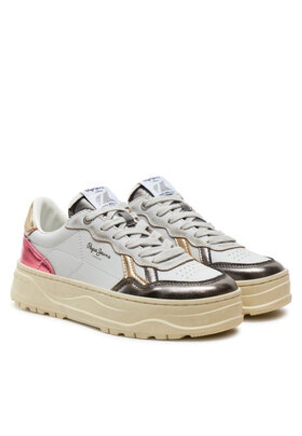 Pepe Jeans Sneakersy Kore Moon W PLS00022 Biały. Kolor: biały. Materiał: skóra
