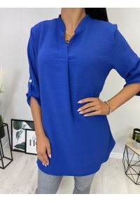ModnaKiecka.pl - Kobaltowa Tunika 8413-349-E. Okazja: na co dzień. Typ kołnierza: dekolt w kształcie V. Kolor: niebieski. Materiał: elastan, poliester. Długość rękawa: krótki rękaw. Długość: długie. Wzór: jednolity. Sezon: jesień. Styl: casual, wizytowy #1