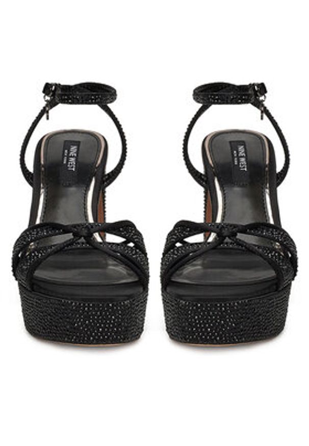 Nine West Sandały S3SH005-01A Czarny. Kolor: czarny. Materiał: materiał