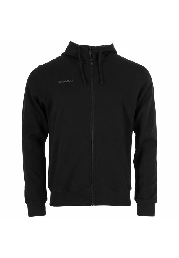 STANNO - Dziecięca bluza z kapturem zapinana na zamek Stanno Base. Typ kołnierza: kaptur. Kolor: czarny. Materiał: bawełna, poliester, elastan. Sport: joga i pilates