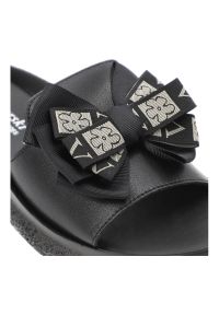 Klapki damskie S.Barski, cholewka ze skóry naturalnej licowej wsuwany fason szeroki pasek z przodu ozdobna kokarda, czarne, KV61-6061. Kolor: czarny. Materiał: skóra #5