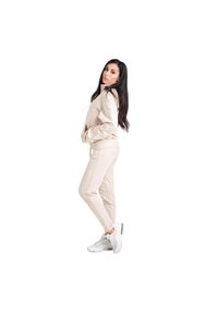 LEONE 1947 APPAREL - Damski dres ze stójką i zamkiem błyskawicznym Chic Boxing. Kolor: beżowy. Materiał: dresówka. Sport: fitness