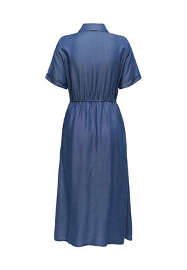 only - ONLY Sukienka jeansowa Charis 15363971 Granatowy Regular Fit. Kolor: niebieski. Materiał: lyocell