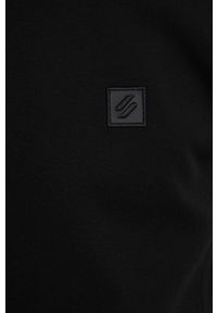 Superdry bluza męska kolor czarny gładka. Kolor: czarny. Wzór: gładki