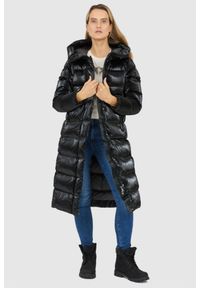 Hetrego - HETREGO Czarny damski błyszczący płaszcz puchowy z odpinanymi rękawami Summer, Rozmiar 36 EU - 40 IT. Kolor: czarny. Materiał: puch #1