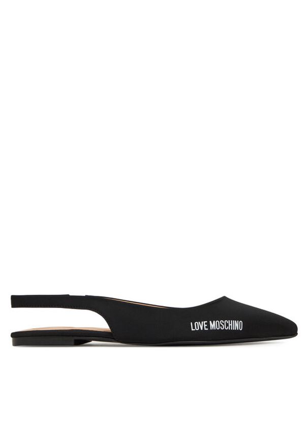 Love Moschino - LOVE MOSCHINO Baleriny JA11021G1NIM000036 Czarny. Kolor: czarny. Materiał: materiał