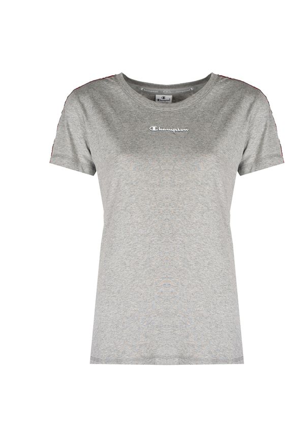 Champion T-Shirt | 111910 | Kobieta | Szary. Okazja: na co dzień. Kolor: szary. Materiał: bawełna. Długość rękawa: krótki rękaw. Wzór: nadruk. Styl: casual