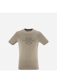 Koszulka męska z krótkim rękawem Millet Ubic Light Ts Ss M active fit. Kolor: beżowy. Materiał: tkanina, mesh. Długość rękawa: krótki rękaw. Długość: krótkie. Wzór: nadruk. Sport: turystyka piesza #1
