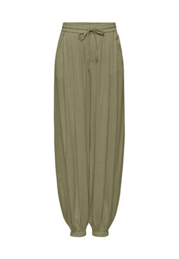 only - ONLY Spodnie materiałowe Siesta 15373197 Khaki Regular Fit. Kolor: brązowy. Materiał: wiskoza