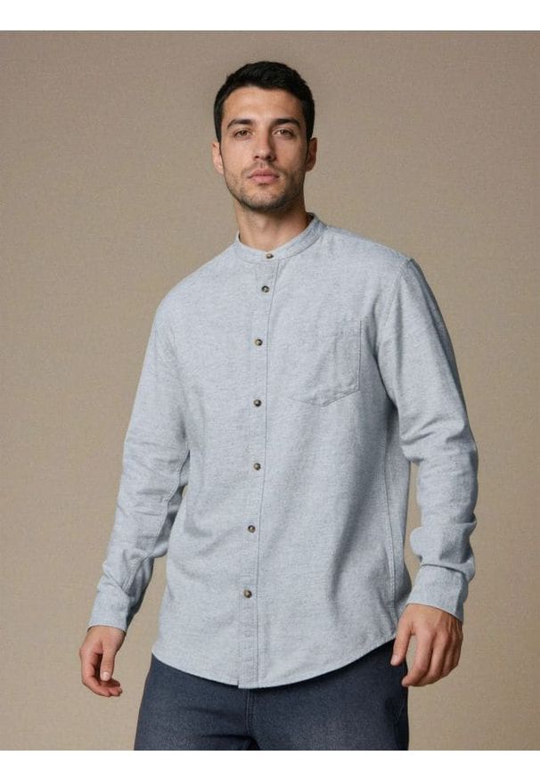 Sinsay - Bawełniana koszula - szary. Kolor: szary. Materiał: bawełna