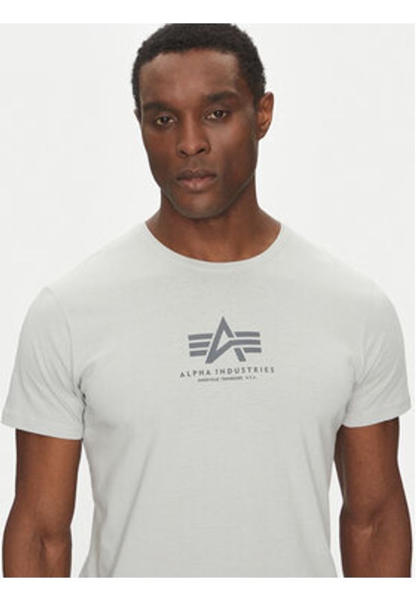 Alpha Industries T-Shirt Basic 118533 Szary Regular Fit. Kolor: szary. Materiał: bawełna