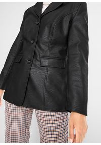 bonprix - Długi żakiet z imitacji skóry. Kolor: czarny. Materiał: skóra. Długość: długie #2