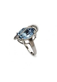 Polcarat Design - Srebrny pierścionek z kryształami Swarovskiego PK 1817. Materiał: srebrne. Kolor: srebrny. Wzór: aplikacja. Kamień szlachetny: kryształ #1