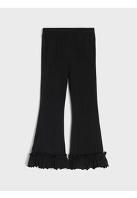Sinsay - Spodnie dzwony zakończone falbanami - czarny. Kolor: czarny #1