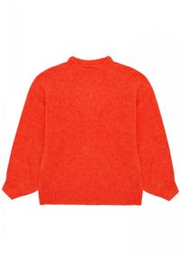 Marsala - Sweter oversize z bufiastym rękawem FLAME ORANGE- RIVERO. Okazja: na co dzień. Materiał: wełna, akryl. Sezon: lato, jesień, wiosna, zima. Styl: casual