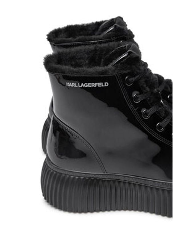 Karl Lagerfeld - KARL LAGERFELD Trzewiki KL42334botki Czarny. Kolor: czarny. Materiał: lakier, skóra