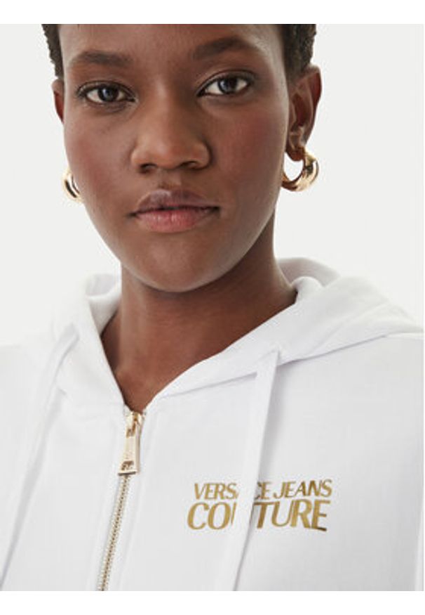 Versace Jeans Couture Bluza 80HAIT00 CF01T Biały Regular Fit. Typ kołnierza: kołnierzyk włoski. Kolor: biały. Materiał: bawełna
