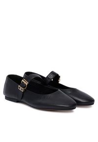 TOMMY HILFIGER - Tommy Hilfiger Baleriny Buckle Leather Ballerina FW0FW09684 Czarny. Kolor: czarny. Materiał: skóra #4