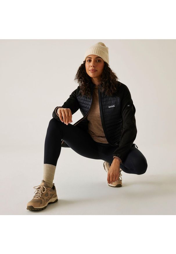 Regatta - Kurtka damska hybrydowa Clumber. Kolor: czarny. Sport: turystyka piesza