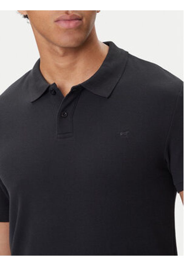 Mustang Polo Pierre 1016880 Czarny Slim Fit. Typ kołnierza: polo. Kolor: czarny. Materiał: bawełna