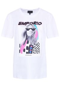 Emporio Armani T-Shirt 3H2T7M 2J53Z 0100 Biały Regular Fit. Kolor: biały #4