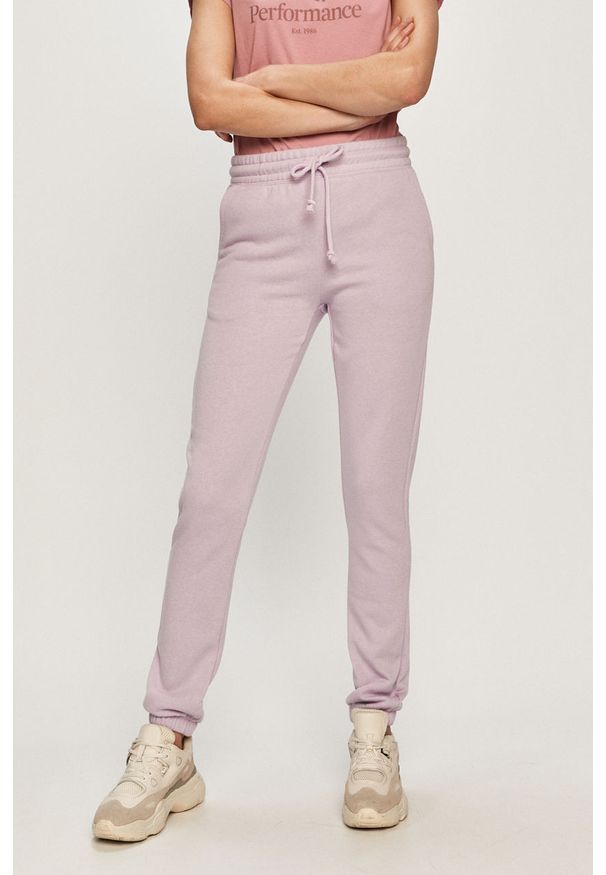 Haily's - Spodnie. Kolor: fioletowy. Materiał: bawełna, poliester, dzianina, elastan. Wzór: melanż