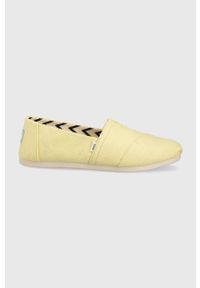 Toms espadryle Alpargata kolor żółty. Nosek buta: okrągły. Kolor: żółty. Materiał: guma, materiał. Wzór: gładki