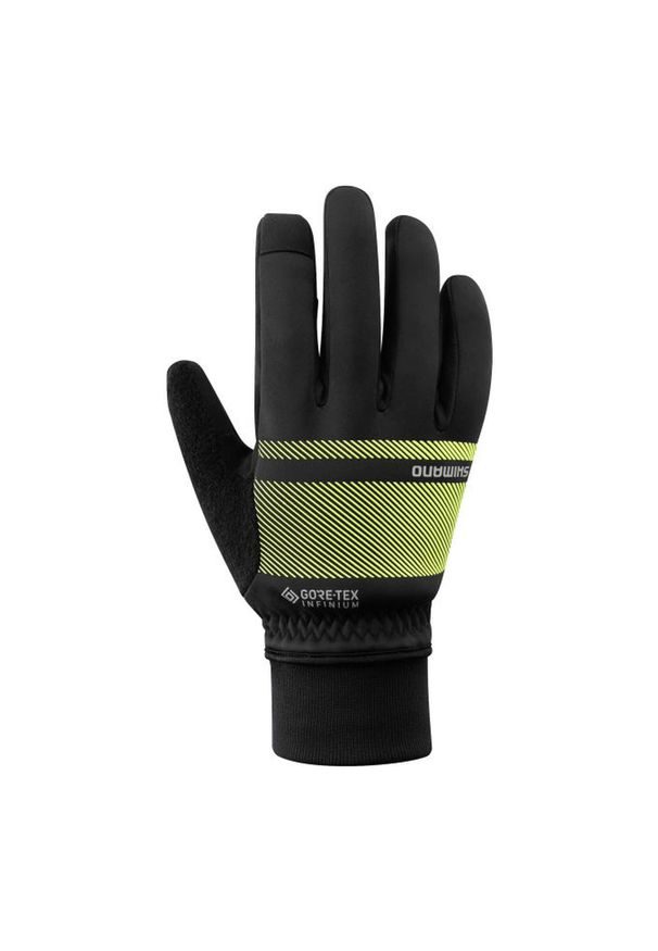 SHIMANO - Rękawiczki kolarskie INFINIUM™ PRIMALOFT®, neonowożółte. Kolor: czarny. Technologia: Primaloft. Sezon: zima. Sport: kolarstwo