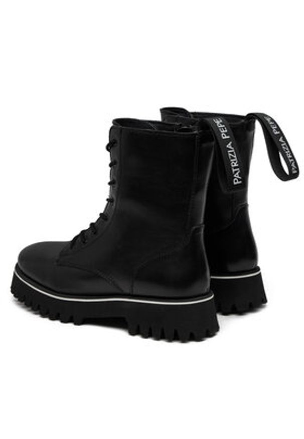 Patrizia Pepe Trzewiki PJ865 Czarny. Kolor: czarny. Materiał: skóra