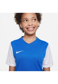 Koszulka treningowa chłopięca Nike Tiempo Premier II. Kolor: niebieski. Długość rękawa: krótki rękaw. Długość: krótkie