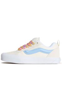 Buty damskie Vans KNU Skool VN000D6ZZ5D1M - beżowe. Okazja: na co dzień. Zapięcie: pasek. Kolor: beżowy. Materiał: guma, tkanina, zamsz. Szerokość cholewki: normalna. Model: Vans Old Skool